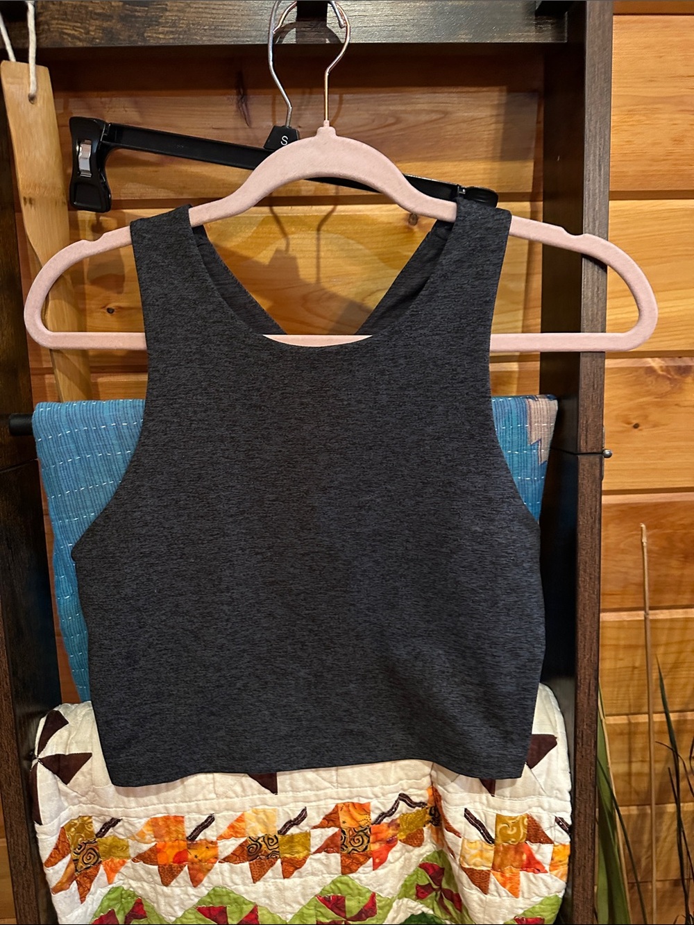 Charcoal Gray Women's Sleeveless Crop Tank Top